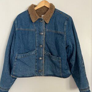 Favorite Daughter The Bridget Denim Trucker Jacket with Faux Shearling Lining